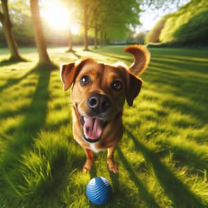 Playful Brown Dog Enjoying Time Outdoors