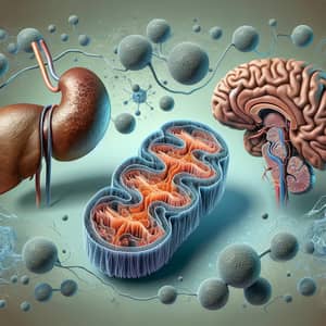 Detailed Mitochondria with Liver and Brain Organs