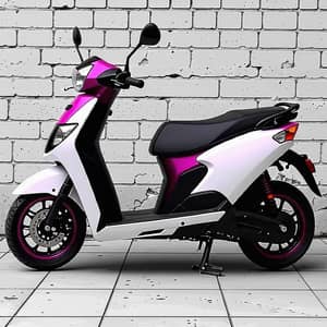 Mio I 125 Scooter - Black & White Magenta Faded Color