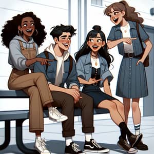 High School Friends Laughing Together | Diverse Group Fun