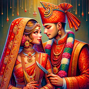 Traditional Nepalese Wedding Photo | Vibrant Cultural Attire