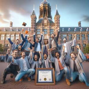 Diverse Group of PhD Students Celebrate Achievements at Dutch University