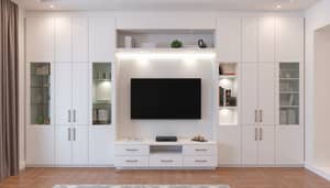 Modern TV Panel Design for 8x8 Feet Wall