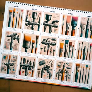 Special Painting Equipment Calendar | Artistic Tools Showcase