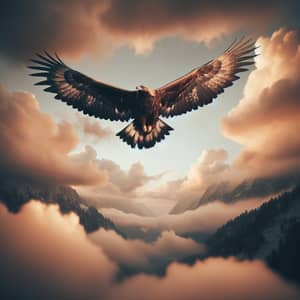 Majestic Golden Eagle in Flight - Nature Photography