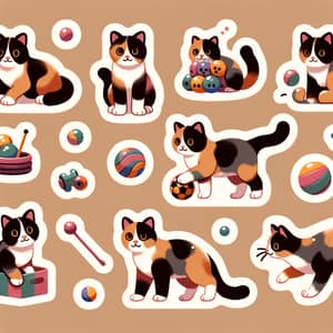 Minimalist Tortoiseshell Cat Stickers Inspired by Giorgio Morandi Palette