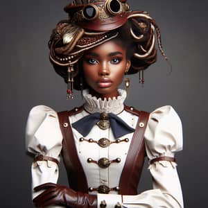 Young African Steampunk Captain with Beaded Hair