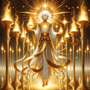 Ethereal Figure Among Golden Lampstands | Revelation Interpretation