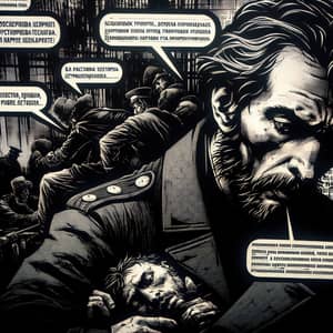 Crime and Punishment Graphic Novel Artwork | Raskolnikov's Peak Moment