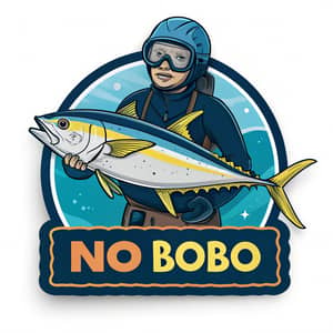 Colorful Sticker Design: No Bobo with Yellowfin Tuna