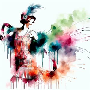 1920s Flapper Dress Art: A Wealthy Lady's Style