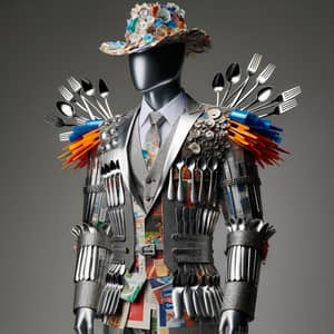 Artistic Recycled Materials Male Costume - Sustainable Fashion