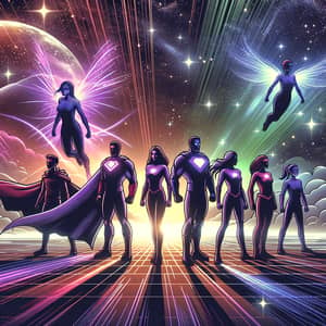 Visionary Superhero Team in Space | Future Innovation