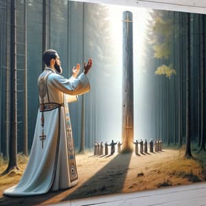 Modern-Day Priest Worshiping Pole | Photographic Art