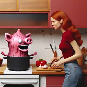 Humorous Cooking Scene: Lois Griffin Cooking Peppa Pig