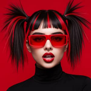 Bold Edgy Style: Red and Black Hair Inspiration