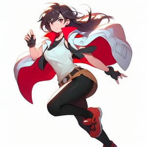 Dynamic Female Hispanic Pokemon Trainer in Anime Style