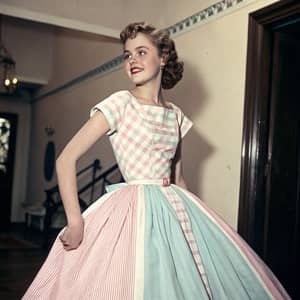 1956 Teenage Girl in a Stylish Dress