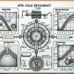 Otto Cycle Efficiency Visualization | P-V and T-S Charts