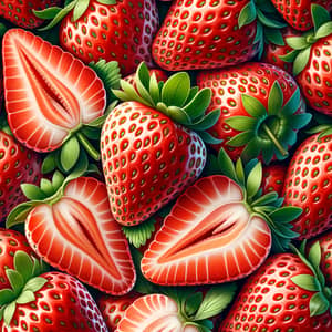 Realistic Strawberry Pattern - Juicy and Detailed