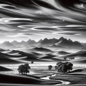 Monochromatic Landscapes: Serene Nature Captured