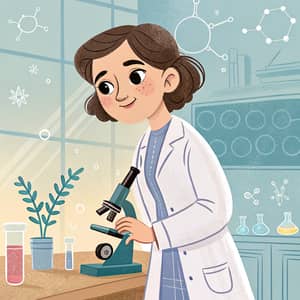 Disney Pixar Style Illustration of Rosalind Franklin