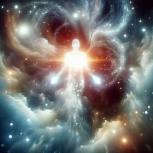 Divine Entity: Glowing Light in Celestial Realm