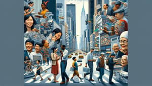 Vibrant Cityscape with Diverse People | Daily Life Tapestry