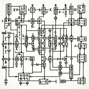 Logic Gate Network for Boolean Function y = ¬(abc + de + f)