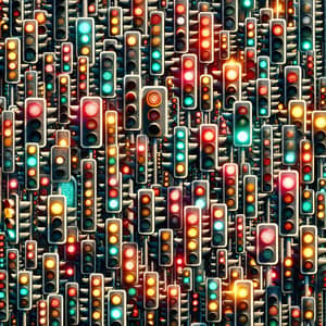 Vibrant Array of Traffic Lights in Motion