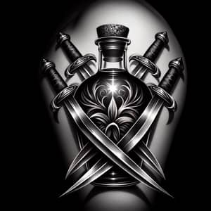 Dominican Mamajuana Tattoo Design with Three Swords