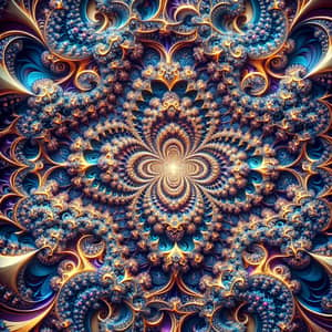 Infinite Symmetrical Fractal Pattern | Geometric Shapes & Vibrant Colors