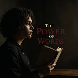 The Power of Words: Dark Theme Book Cover Design