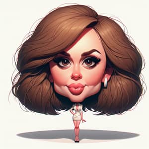 Humorous Caricature of Dua Lipa | Cartoon Style