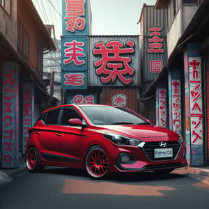 Vibrant Red Hyundai Elite 120 in JDM Style