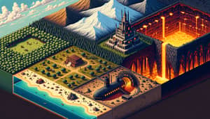 Pixel Art Adventure: Diverse Environments in Top-Down View