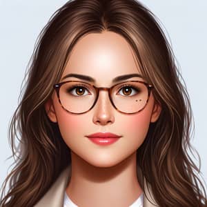 Female Influencer: Realistic Beauty & Intelligence | Glasses, Moles