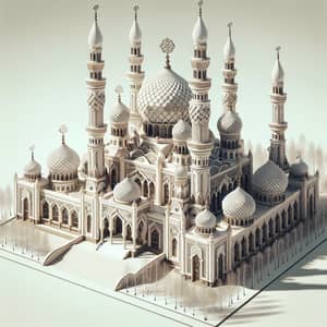 Grand Mosque Architecture in Russia with Traditional Islamic and Russian Influences