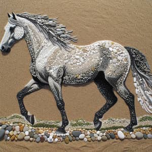 Pebble Art: Stunning Horse Depiction in Nature