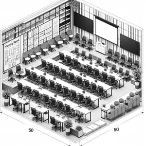 Office Training Room Layout for 50 Seats