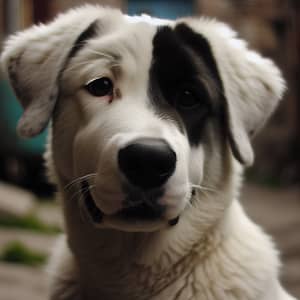 White Dog with Black Patch Over Eye - Adorable Pets