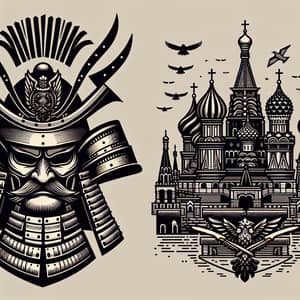 Samurai Head Logo Inspired by Moscow's Heritage