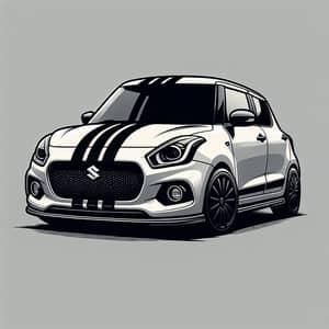 Suzuki Swift with Sporty Bonnet Stripes