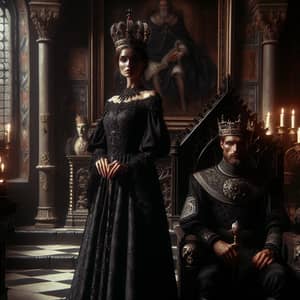 Majestic Black Queen and King Throne Scene