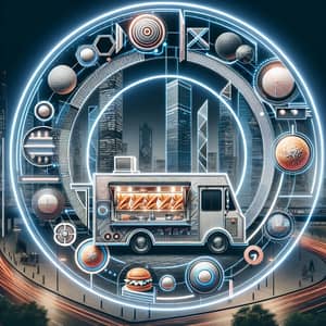 Futuristic Circular Food Truck with Modern Elements