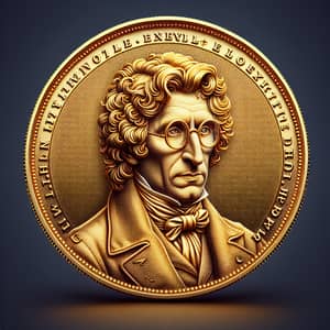 Gleaming Gold Coin with Historic Figure Design