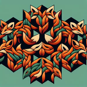 Intricate Fox Tessellation Art for Nature Lovers