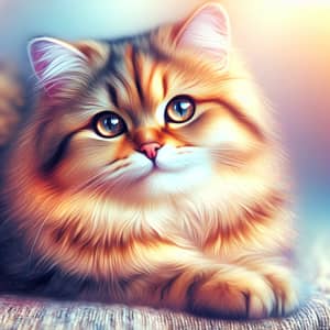 Smiling Cat Portrait: Vibrant, Plush Fur and Sparkling Eyes