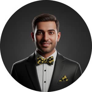 3D Profile Avatar for Social Media | Stylish Tuxedo Look