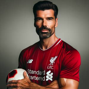 Vintage Football Legend in Liverpool Jersey | Team Spirit Icon